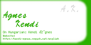 agnes kendi business card